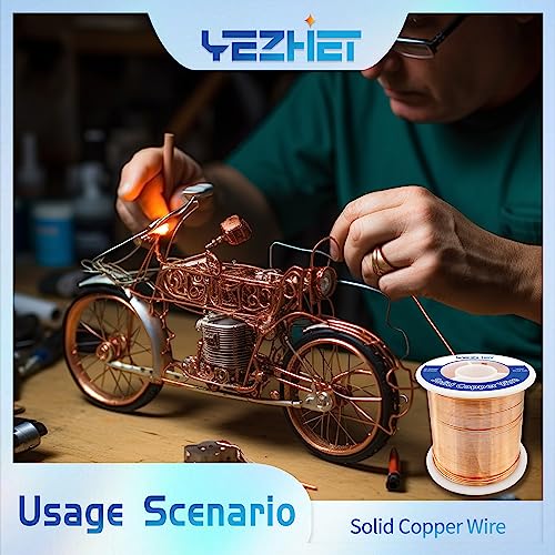 99.9% Solid Bare Copper Wire(20 Gauge, 330Ft), Dead Soft, 1 Pound Spool Pure Copper Wire for Crafts, Electroculture Gardening, Jewelry Making - size: 20GA