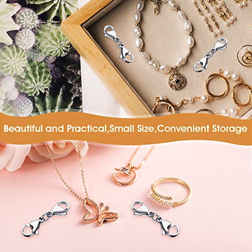 Grevosea 4 Pieces Double Lobster Clasp Extender, Stainless Steel Lobster Claw Clasps Double Claw Connector Bracelet Necklace Extender for DIY Jewelry Making Women and Girls Gifts(Silver) - color: 4pcs