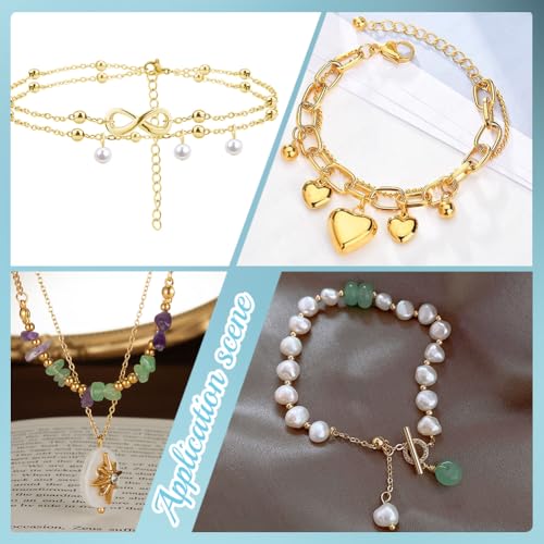 Beebeecraft 1 Box 100Pcs Extension for Necklace Antique Golden 1.8~2 Inch Stainless Steel Curb Bracelet End Chain Jewelry Extenders Tail Chains for Jewelry Making DIY Crafts Anklets Key Chains - color: Antique Gold