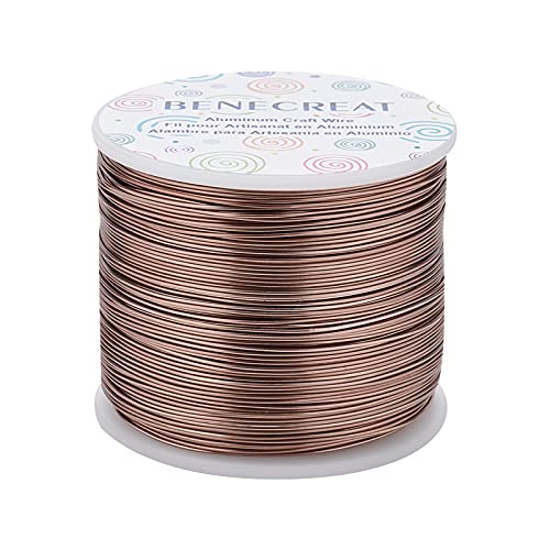 BENECREAT 754FT Matte Jewelry Craft Wire 20 Gauge Tarnish Resistant Aluminum Wire for Beading Necklace Jewelry Making, Coconut Brown - color: Coconut Brown