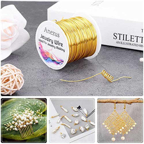 anezus 20 Gauge Jewelry Wire, 28 Yards Craft Wire Tarnish Resistant Copper Beading Wire for Jewelry Making Supplies and Crafting(Gold) - color: Gold