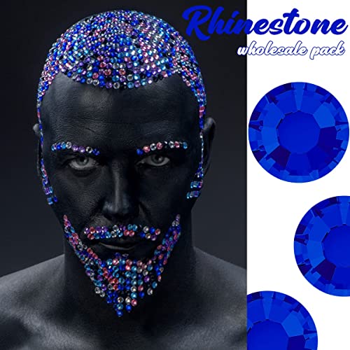 1440pcs SS16 4.0mm Blue Flatback Rhinestones bulk K9 Glass Sapphire Crystals Nail Art Gems Round Beads Stones Diamonds Royal Blue Nail Charms Jewels for Nails Eyes Face Makeup Crafts DIY Tumblers Cups - color: Blue, size: Ss16