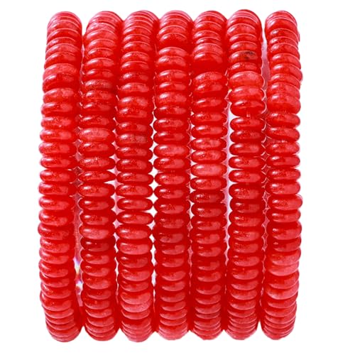 Natural Red Agate Disk Stone Spacer Beads 6x2mm 38cm/str Flat Rondelle Loose Semi Gemstone Caps for Making Bracelets Necklace - color: Red Agate