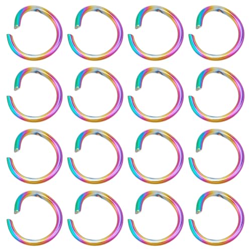 30Pcs Rainbow Color Jump Rings 10mm Stainless Steel Open Jump Rings Metal Rings for DIY Bracelet Necklaces Earrings Jewelry Making Findings - color: Rainbow Color