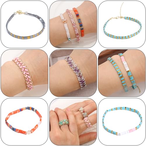 Beadia Natural Moss Agate Stone Tila Beads 5x2mm Rectangle 2-Hole Spacer Beads for DIY Bracelet Earring Making 15"/Strand - color: Moss Agate, size: 5x2mm