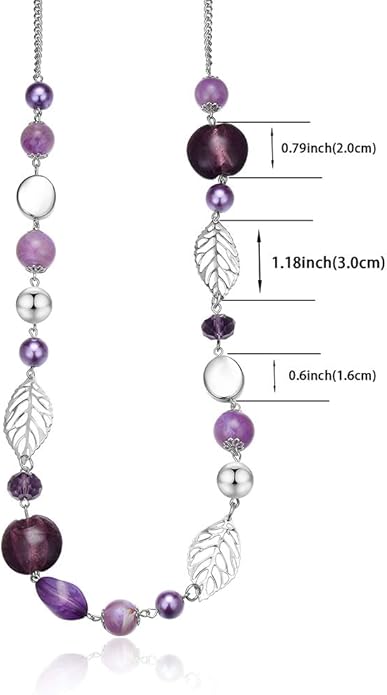 PEARL&CLUB Long Beaded Necklaces For Women - Sweater Chain Fashion Jewelry Necklace Gifts For Women