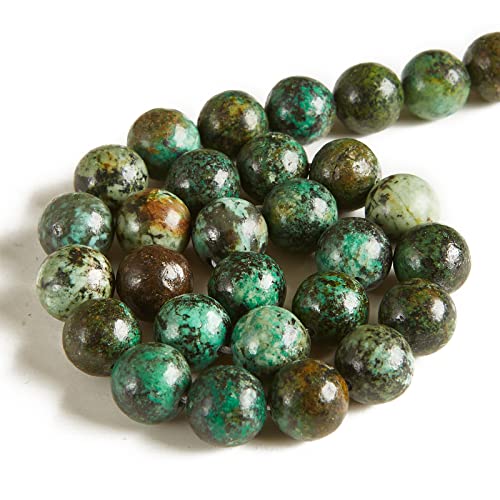 45pcs 8mm African Turquoise Beads Natural Gemstone Beads Round Loose Beads for Jewelry Making - color: African Turquoise, size: 8mm