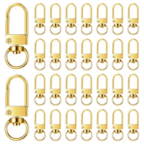 30 Pieces Lobster Claw Clasps Gold Swivel Snap Hooks, Metal Lobster Clasp Keychain Swivel Lanyards Snap Hooks Key Chain Hooks for Jewelry Making Purse Bags Keychain Clasp Connector Art Crafts