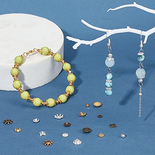 SUNNYCLUE 720Pcs Flower Bead Caps Spacer Beads Set Filigree Iron 6-Petal Floral Caps Tibetan Style Flower End Spacers for Jewelry Making Findings Necklaces Bracelets DIY Supplies - color: 720pcs Mixed Color