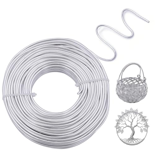 Silver Aluminum Craft Wire 3mm×100FT Bendable Metal Wire 9 Gauge for Jewelry Making DIY Art Projects Floral Fishing Reusable Wires - color: Silver, size: 9 Gauge(3mm)