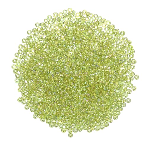 uxcell 2000 Pcs Glass Seed Beads Bulk, 1.5mm Mini Glass Bugle Beads for DIY Earrings, Necklaces, Bracelets, Jewelry Making, Light Green - color: Light Green, size: 1.5mm