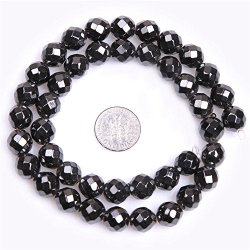 HAAMIIQII 100pcs 4mm Natural Black Hematite Loose Gemstone Beads Faceted Round Spacer Stone Beads for Jewelry Making DIY Bracelets Necklaces Crafting - color: Faceted Round, size: 4mm