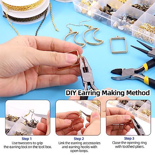Glarks 1616Pcs Making Supplies Kit with Jewelry Tools, Includes Pliers, Jewelry Wires, Charm Pendants, Jewelry Findings for Jewelry Making and Repair - size: 1587pcs