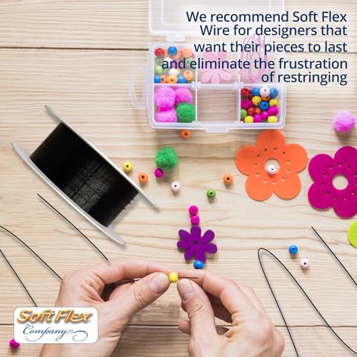 Soft Flex Econoflex Hobby Beading Wire - Flexible Stainless Steel Wire for Crafting - 7 Strand 0.19 30 Ft - style: Midnight Black