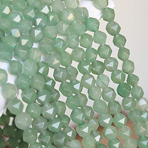 MJDCB Best Sellers Natural Stone Beads Faceted Polygon Green Aventurine Crystal Energy Stone Healing Power for Jewelry Making(8mm) - color: Green Aventurine