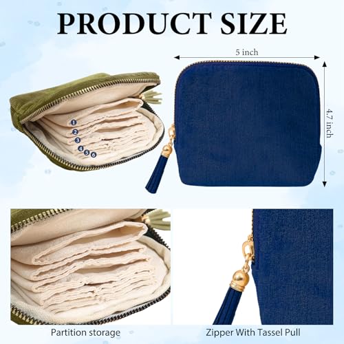 2 Pack Travel Jewelry Case Set – Small Velvet Pouch Organizer for Earrings, Necklaces, Bracelets | Portable Mini Jewelry Bag Holder for Daily Use, Vacation, Bridesmaid Gifts