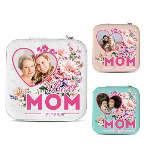 Custom Travel Jewelry Case For Mom Birthday Gifts, Moms Personalized Gift for Women from Daughter Son, We Love You Present for Mother Mommy Mothers Day Christmas - color: Mom