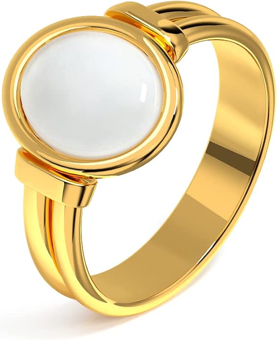 YeGieonr Gold Rings for Women Trendy Non Tarnish Chunky Gold Plated Ring, Waterproof Stainless Steel Gold Jewelry Gift