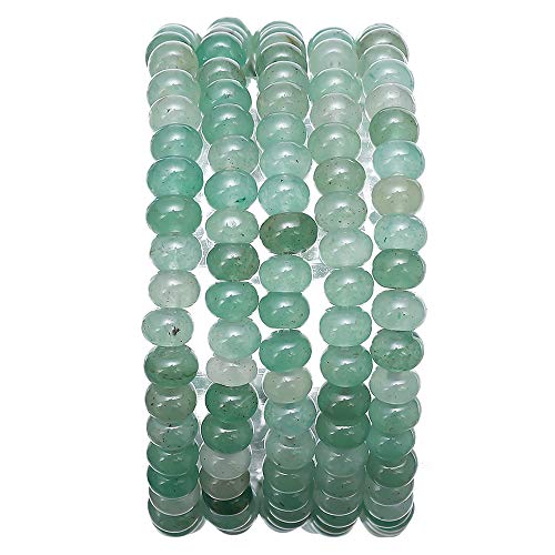 BEADIA Natural Green Aventurine Jade Stone Rondelle 4x6mm Loose Semi Gemstone Beads for Jewelry Making 38cm - color: Green Aventurine Jade Rondelle, size: 4x6mm