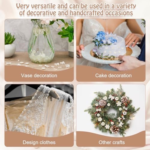 Juexica 500 Pcs ABS Imitation Pearl Beads Star Heart Bowknot Circle Flower White Aesthetic Beads for Jewelry Making Bracelets Necklaces Earrings Key Chains Accessories DIY Crafts(Elegant Style) - color: Elegant Style