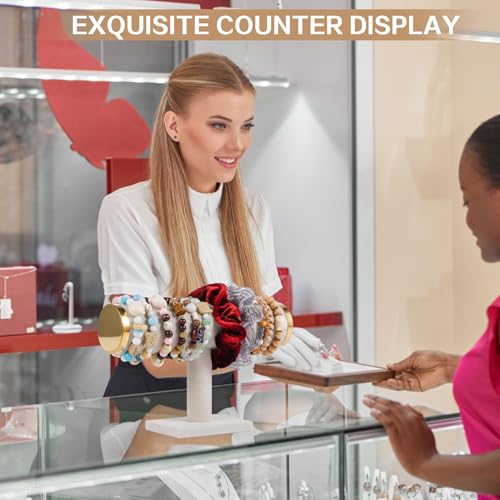 T-Bar Bracelet Display Stand for Selling, Jewelry Storage, Bracelet Holder Stand, Bangle, Jewelry Business Supplies, Watch Holder for Women & Men (Beige with Metal Lid) - color: Beige + metal lid