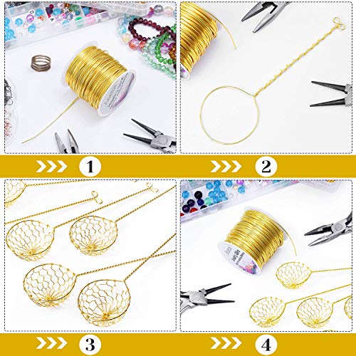 Jewelry Wire for Jewelry Making, Anezus Craft Wire Tarnish Resistant Copper Beading Wire for Jewelry Making Supplies and Crafting (Gold, 18 Gauge) - color: Gold