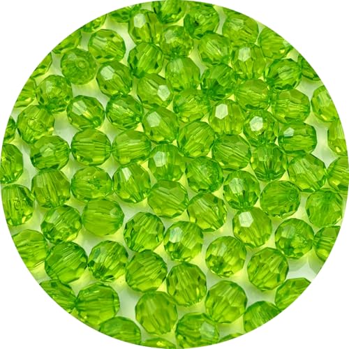 100pcs 12mm Acrylic Round Faceted Beads for Crafts Faceted Spacer Beads for Sewing Crafts Decoration Necklaces Bracelets Earrings Jewelry Making(Light Green) - color: Light Green, size: 12mm