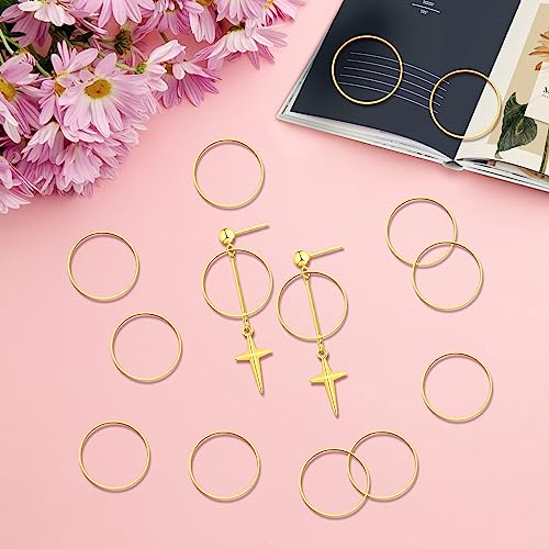 440pcs 60mm Earrings Beading Hoop for Jewelry Making,Beading Hoop Earrings Hypoallergenic Round Earrings Open Bezel Linking Ring for Jewelry Finding Supplies DIY Craft Earring Women Gifts(Gold) - color: Gold