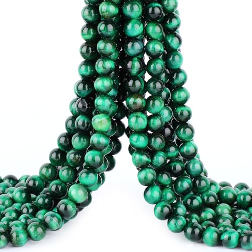 4mm 200pcs Natural Stone Round Beads Green Tiger's Eye Genuine Stone Beading Loose Gemstone DIY Charm Smooth Beads for Bracelets Necklaces Earrings Hole Size 1mm (Green Tiger's Eye 4mm) - color: Green Tiger's Eye, size: 4mm
