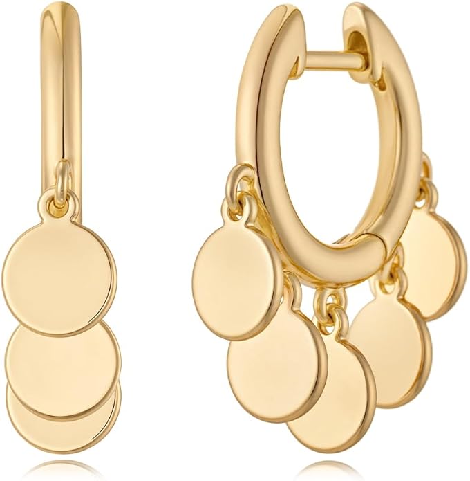 MYEARS Women Earrings Gold Huggie Hoop Ear Stud Cuff 14K Small Simple Hypoallergenic Everyday Jewelry