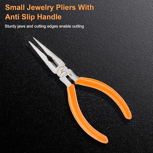 Rongon Small Needle Nose Pliers 5 Inch Precision Long Nose Plier Jewelry Pliers Tools Craftsman Tool Kit for Bending Wire, Handcraft, PCB Board, Working in Tight Areas - size: 1Pcs