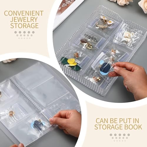 GSXRB Square PVC Bracelet Organizer Bag Clear Zipper Bags Anti Oxidizing Earrings Storage Bags for Storage Jewelry Packing Bags(5.9 * 5.9IN) - size: 5.9*5.9IN