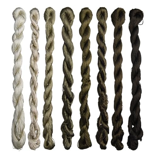 Natural 100% Silk Thread, Handmade Embroidery Thread Silk Floss 8 Colors 110m Each (67) - color: 67