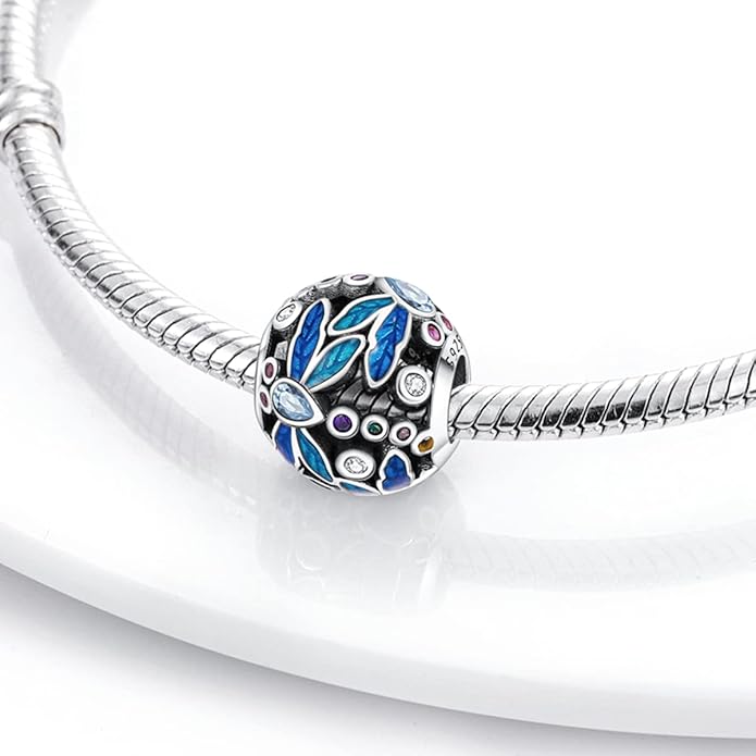 MULA 925 Sterling Silver Charms for Bracelets and Necklaces Family Letters Dangle Pendants Airplane Travel Beads Family Tree Jewelry Charms for Women