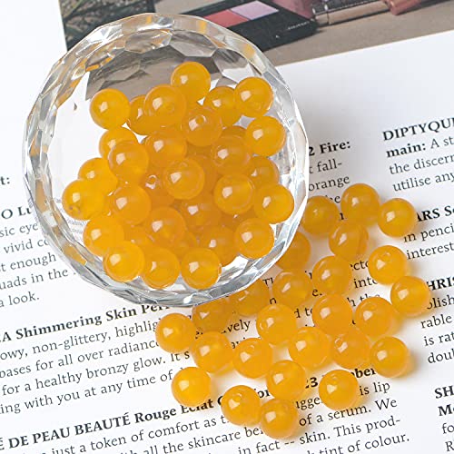 AD Beads 8mm Natural Round Loose Beads 110 Pieces, for Making 108 Mala Prayer Beads Necklace, Bracelet & Yoga Meditation, Jewelry Design (Yellow Jade) - color: Yellow Jade