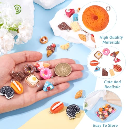 Craftdady Resin Plastic Miniature Food Snack Pendants Charms Ice Drink Juice Pendants Cute Bottle Fruit Keychain Charms Hang Ornament for DIY Craft Earring Bracelet Necklace Jewelry Making - color: Mixed Color Food (16 Styles)