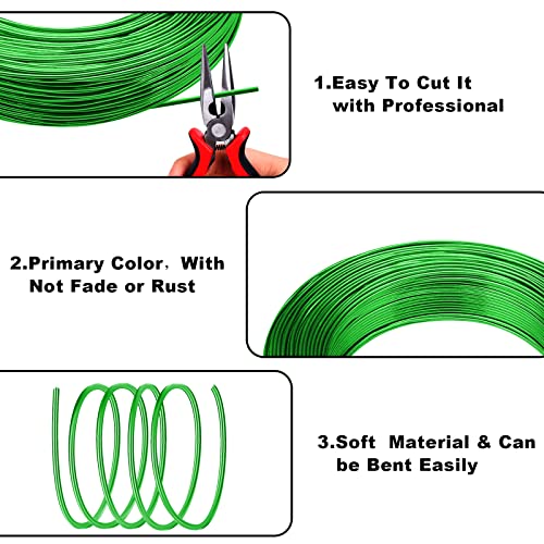 2MM Aluminum Wire - 100ft, 12 Gauge Anodized for Jewelry, Sculpting & Crafting - size: 2mm, style: Green