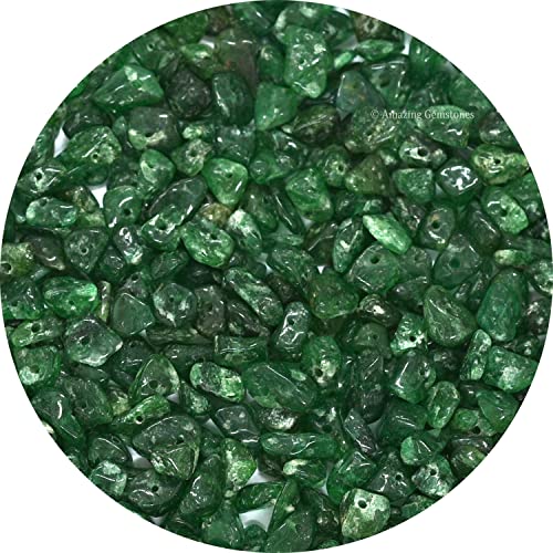Green Aventurine Pre Drilled Crystal Crushed Chips Beads for Bracelets Making, DIY Handmade Natural Healing Crystals (25 Inch Strand) - color: Green Aventurine