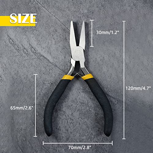 4.5-Inch Flat Nose Jewelry Making Pliers - Duck Bill, Smooth Jaw, Wire Bending, Wire Straightener, Ring Opening, Precision Plier - size: Flat Nose