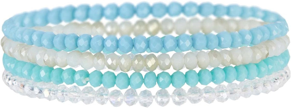 Noessla Beaded Boho Stretch Bracelet Colorful Stackable Crystal Beads Bracelets Trendy Costume Jewelry Mothers Day Gifts for Women