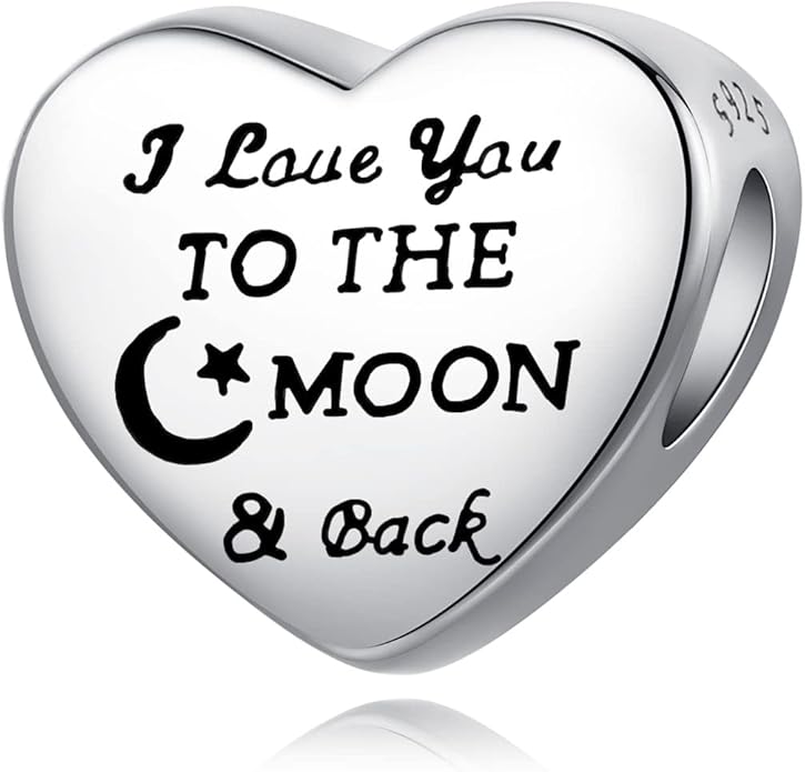 Birthday Fashion Love Heart Dangle Charm 925 Sterling Silver Charms fits Bracelets and Necklace Pendant Bead Charms Jewelry Present for Women Family Friends
