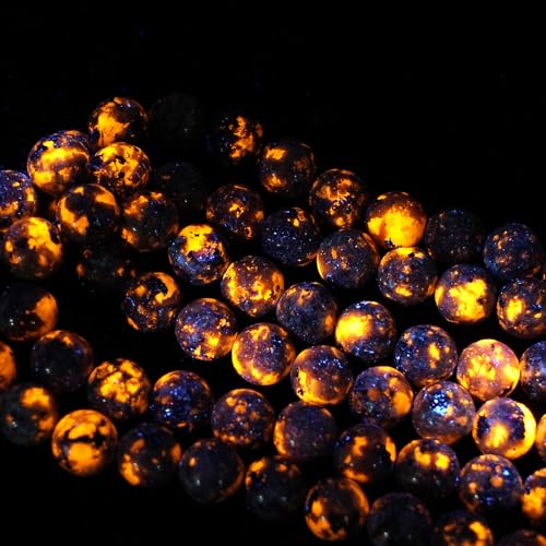 6mm Natural Flame Yooperlite Gemstone Beads Polished Round Smooth Stone Beads for Bracelets Jewelry Making 15inch Loose Beads - color: Flame Yooperlite Stone, size: 6mm