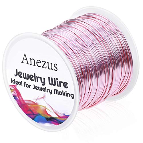 Anezus 18 Gauge Jewelry Wire for Jewelry Making, Anezus Craft Wire Tarnish Resistant Copper Beading Wire for Jewelry Making Supplies and Crafting (18 Gauge, Rose Gold) - color: Rose Gold Pink