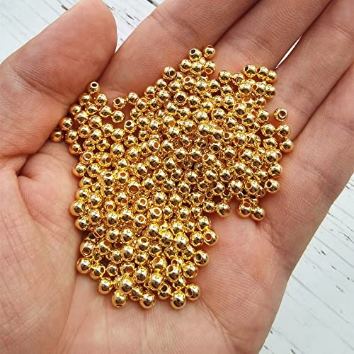 Amaney 2000pcs Letter and Gold Spacer Beads Kit for DIY Bracelet Necklace Craft Jewelry Making - color: Gold on White