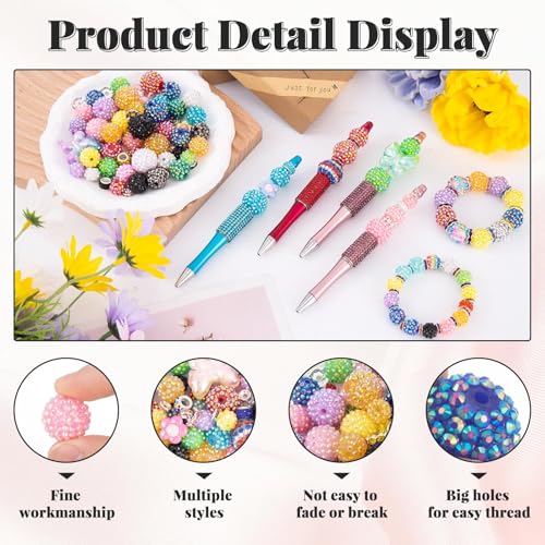 202 PCS HUISUYTON Rhinestone Beads for Jewelry Making, Included 70 Pcs Rhinestone Bead and 132 Pcs Spacer Bead, Sparkly Crystal Clay Beads for Bracelet Baseball Necklace Earring Crafting - color: 202 PCS Rhinestone Beads Mixed Set