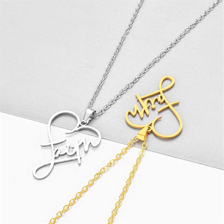 Yocoyee Stainless Steel Faith Pendant Necklace Heart Shaped Word Letter Faith Positive Encouragement Memorial Necklace Gift for Women Friends - color: Gold