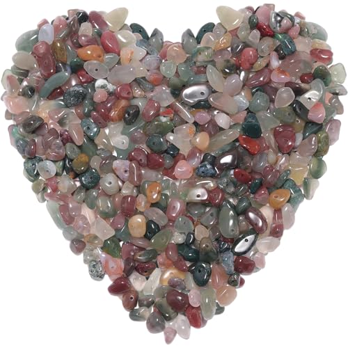 400pcs Natural Chip Stone Beads for Jewelry Making Purple Green Agate 5-8mm Irregular Gemstones Healing Crystal Loose Rocks Bead Hole Drilled for Bracelet Making DIY Art Crafts - color: Purple Green Agate(2 Strands-62")