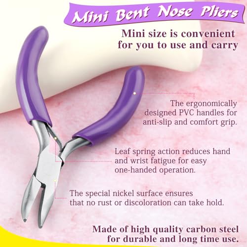 SPEEDWOX Mini Bent Nose Pliers - Jewelry Making Tools with Curved Small Pliers - style: Bent Nose Pliers