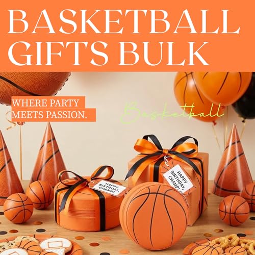 12-Pack Basketball Jewelry Box Bulk Team Gifts for Girls, Orange Round Mini Travel Jewelry Case Organizer for Basketball Players Coaches, Senior Night Tournament Gifting - style: Basketball