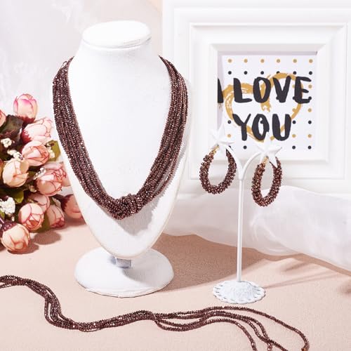 FASHEWELRY 10 Strands Briolette Faceted Glass Beads 2mm Rondelle Crystal Glass Spacer Beads Copper Plated for Necklace Bracelet Jewelry Making - color: Copper Plated, size: 2mm